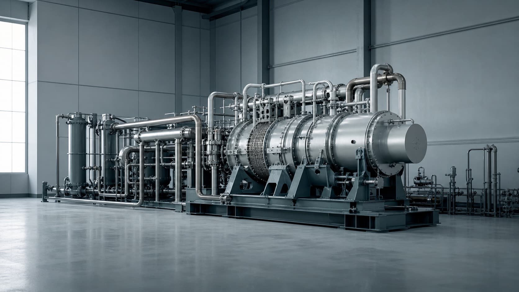 A closed-loop helium gas turbine test rig, representing CNNC's megawatt-class Brayton-cycle turbine for gas-cooled reactors. Illustration: NNN.