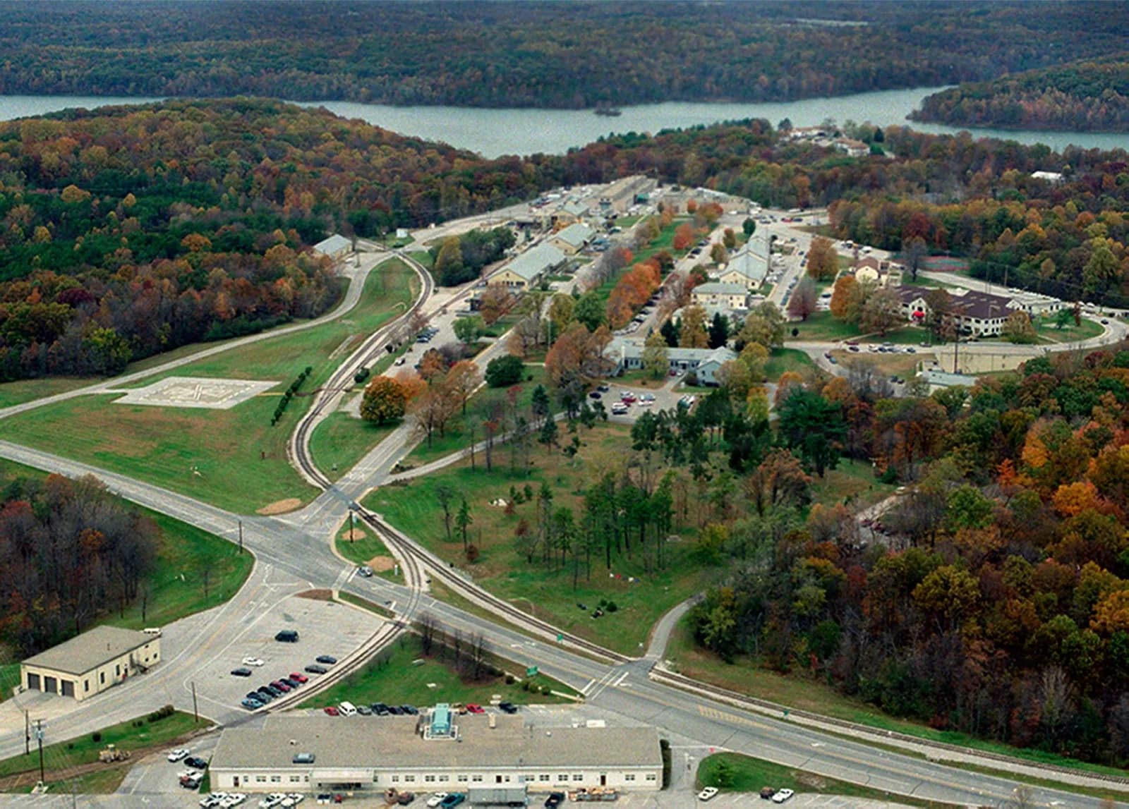 Aerial photograph of the Naval Surface Warfare Center Crane Division in southwestern Indiana, the site selected for the US Navy's first shore-based advanced microreactor. Image: U.S. Navy via DVIDS (public domain)